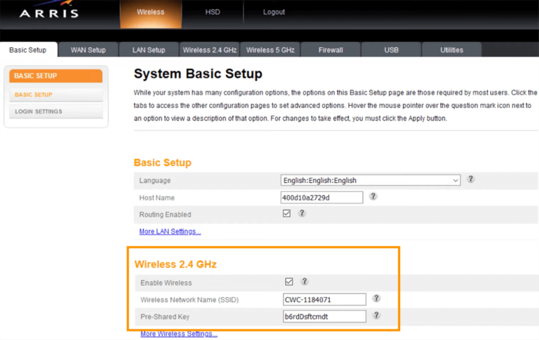 Arris router login